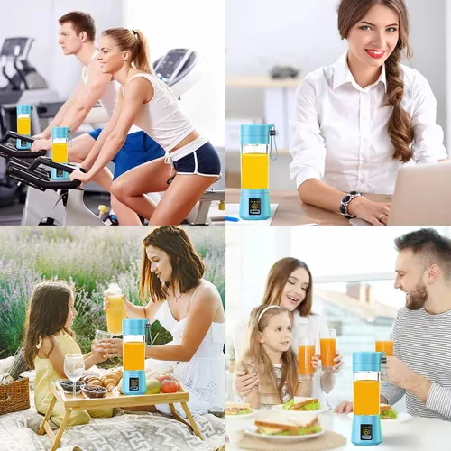 Vista 7 de Hweryho Licuadora portátil, recargable por USB, 6 cuchillas de acero inoxidable, mini licuadora para cocina, viajes y deportes