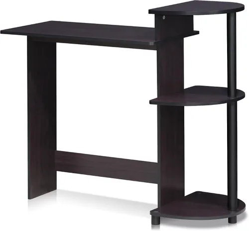 Vista 18 de Furinno EFFICIENT - Escritorio para juegos de 28.6 pulgadas de ancho con 3 estantes laterales abiertos, escritorio para computadora portátil