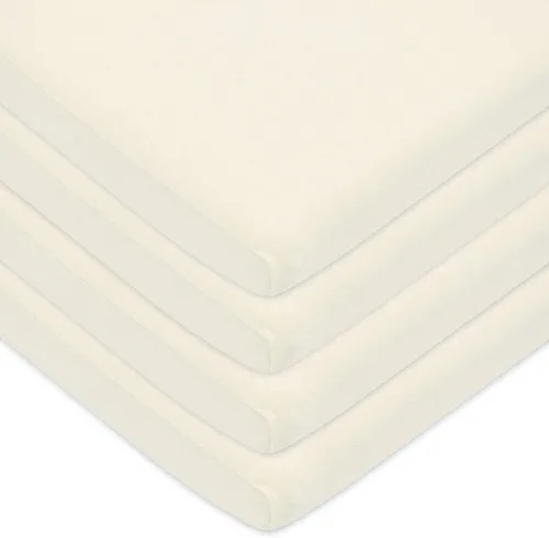 Vista 21 de American Baby Company Sábana bajera ajustable de 15 x 33 pulgadas, 100% algodón natural, suave y transpirable, para niños y niñas Azul bebé