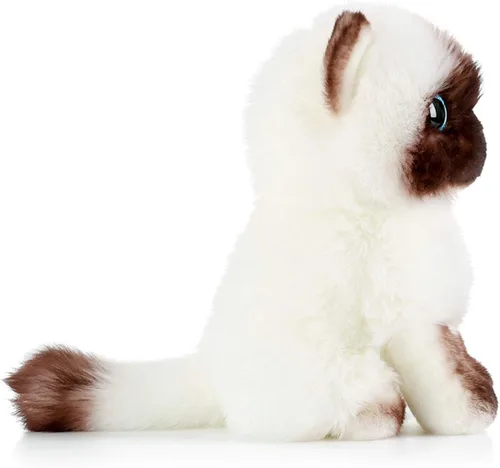 Vista 3 de Muñeco de peluche de gato siamés con emulación de peluche, juguete de peluche de gato siamés, el mejor regalo de cumpleaños, Navidad, gran regalo