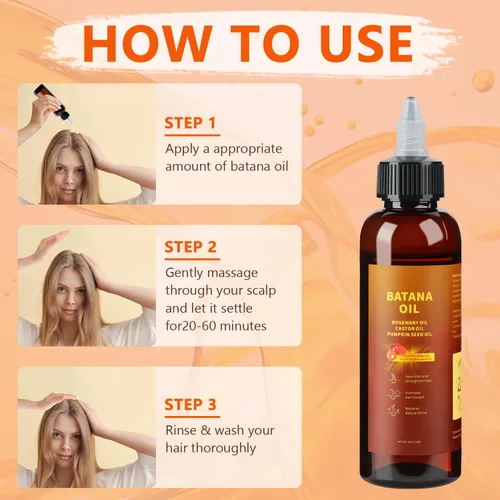 Vista 5 de Fórmula natural de Batana para el cabello, aceite de batana líquido 4 en 1, aceite de batana para cabello, aceite de romero para cabello