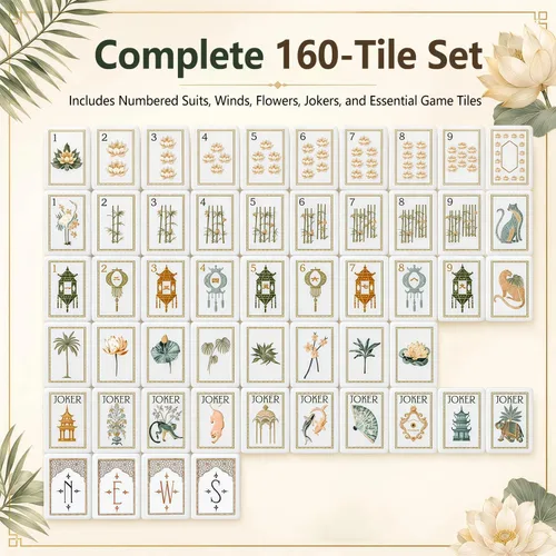 Vista 8 de American Mahjong Tile Set - Juego de 4 capas de acrílico Mah Jongg, Tortuga