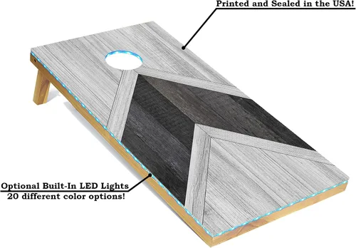 Vista 2 de Tailgating Pros Tablas de Cornhole livianas – Juego de cornhole de 4 x 2 pies con diseño moderno de madera con funda de transporte y juego de 8