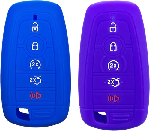 Vista 5 de 2 piezas Coolbestda Funda protectora completa para llavero remoto para Ford Bronco Mustang Fusion Raptor F250 F350 F450 F550 Edge Explorer