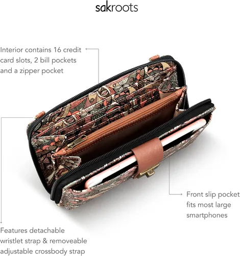 Vista 3 de Sakroots Large Coated Canvas Smartphone Crossbody Bag
