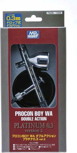 Vista 4 de GSI Creos - Mr. Procon Boy WA Platinum Aerógrafo con Sistema Air Up 0.3mm, Mr. Hobby