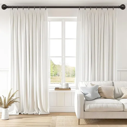 Vista 2 de Barras de cortina de bronce, barra de cortina decorativa ajustable de granja de 1 pulgada para ventanas de 28 a 48 pulgadas (2.3-4 pies), poste
