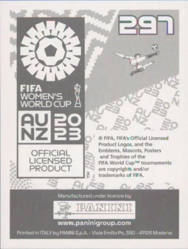 Vista 2 de Pegatinas para la Copa Mundial Femenina Panini FIFA 2023 #297 Pauline Peyraud-Magnin Francia FOIL - Sportscard Superstore