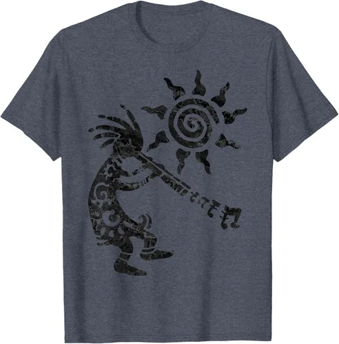 Vista 66 de Native American Kokopelli Musican With Flute 2 - Camiseta divertida para fanáticos, Blanco, S