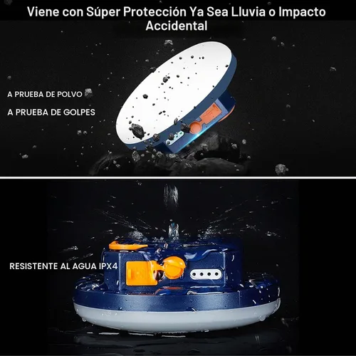 Vista 3 de Linterna LED portátil de 3000 lúmenes, luz de 15 W con pantalla digital e imán, IPX5 impermeable, luces de tienda de campaña para padres, regalo