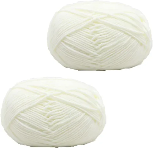 Vista 8 de 3.53 oz (2 rollos) Hilo de algodón de leche ecológico de algodón de ganchillo para tejer bufanda/hilo de ganchillo de lujo, cálido, suave, ligero, #1