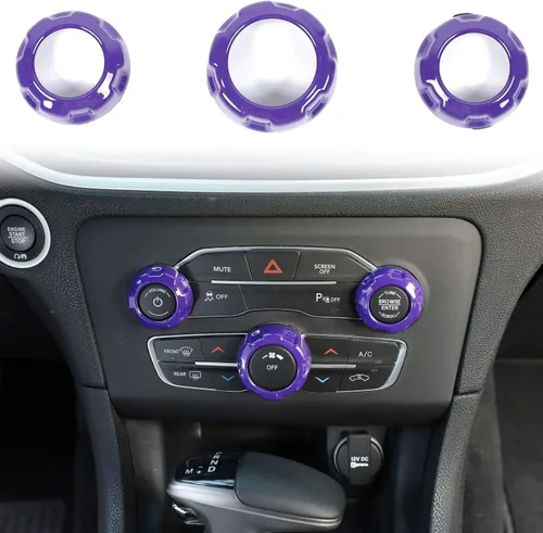 Vista 10 de Voodonala Pomos de radio AC Botón de interruptor de aire acondicionado para cargador Dodge Challenger 2015-2025+, para 2011-2025+Chrysler 300, RAM