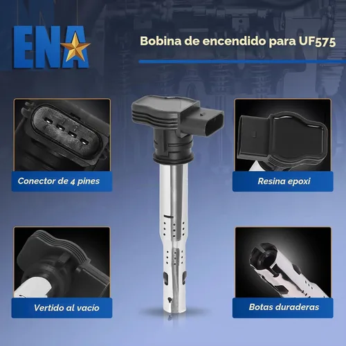 Vista 2 de ENA Juego de 5 bobinas de encendido 2005 2006 2007 2008 2009 2010 2011 2012 2013 2014 compatibles con Volkswagen VW Jetta Rabbit Beetle Passat Golf