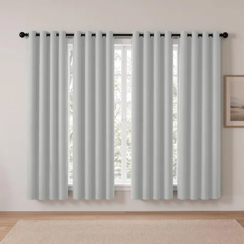 Vista 29 de Cortinas de oscurecimiento de habitación de 45 pulgadas de largo para dormitorio y sala de estar, cortinas térmicas aislantes con ojales