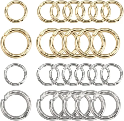 Vista 12 de SUNNYCLUE 1 caja de 400 piezas de anillos divididos anillos abiertos salto colorido aleación de metal conector de enlace dividido para accesorios