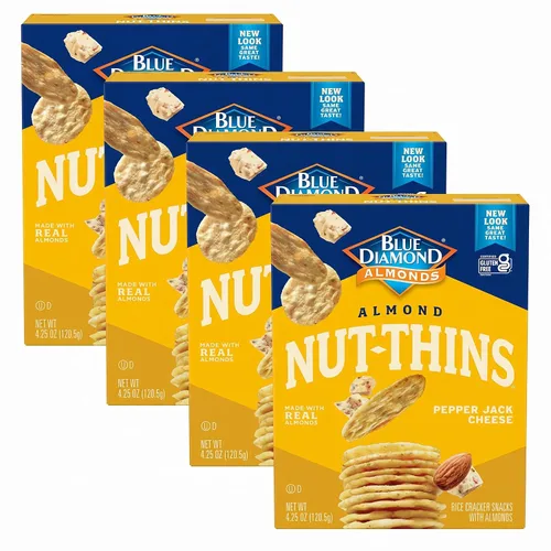 Vista 12 de Blue Diamond Almonds Nut-Thins Galletas Crujientes Sin Gluten, Original, Tamaño Familiar, 7.7 oz (Paquete de 6)