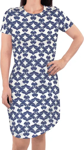 Vista 3 de Touched by Nature - Vestidos de manga corta y manga larga de algodón orgánico para niñas pequeñas, bebés y mujeres Manga larga con flores abstractas
