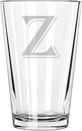 Vista 24 de Vaso de cerveza 16 oz pinta Monograma (B)