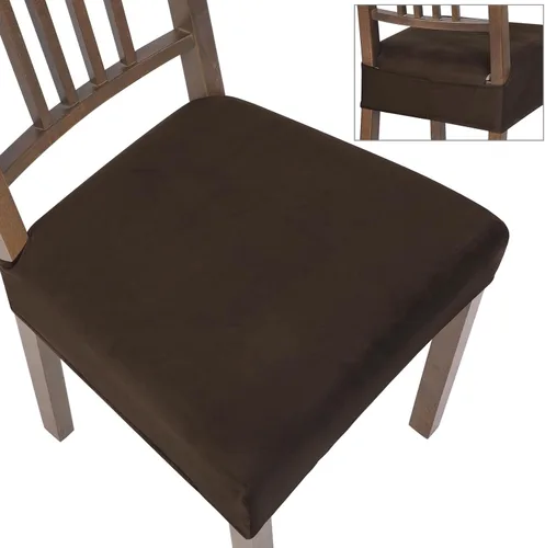 Vista 27 de SearchI Juego de 2 fundas de asiento elásticas para sillas de comedor, suaves, extraíbles y lavables, para sillas de comedor, protector de asiento