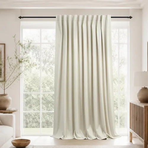 Vista 48 de KOUFALL - Cortinas de medio estilo francés de lino para ventana, juego de 2 cortinas cortas de 40 pulgadas de longitud, para privacidad, cortinas