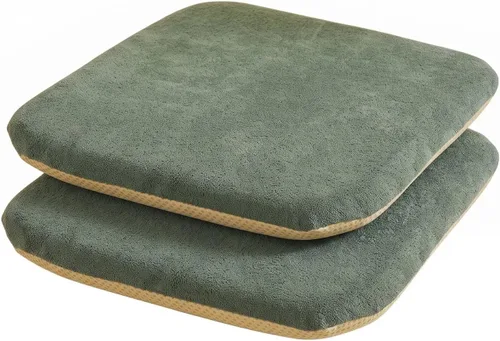 Vista 8 de Cojines cuadrados antideslizantes para silla, almohadillas de espuma Azul