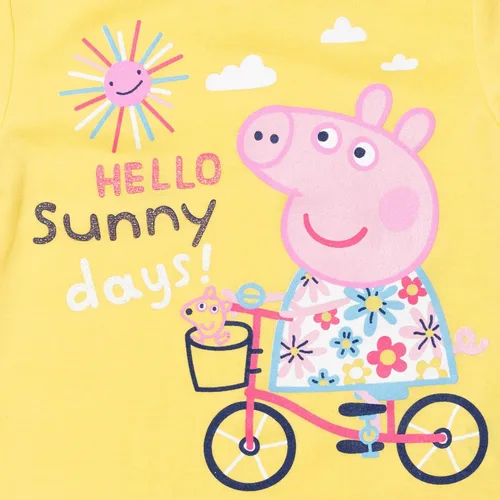 Vista 6 de Peppa Pig Conjunto de camiseta y pantalones cortos para niñas de niño a niño grande