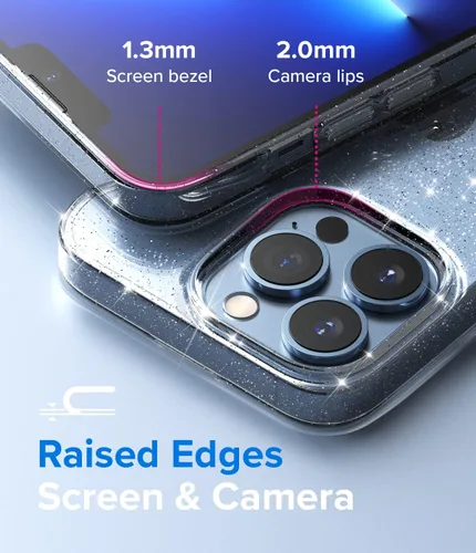 Vista 4 de Ringke Funda compatible con iPhone 13 Pro Max, TPU transparente y suave, a prueba de golpes, flexible, ligera, delgada, transparente con purpurina