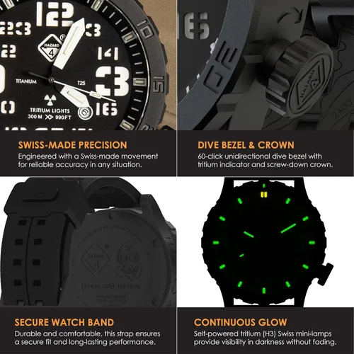 Vista 54 de HAZARD 4 Heavy Water Diver™ : Titanium Tritium Dive-Watch
