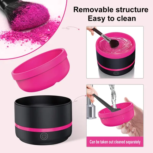 Vista 8 de Limpiador eléctrico de pinceles de pintura, taza de enjuague, enjuague de pinceles para pintar, máquina limpiadora de brochas de maquillaje