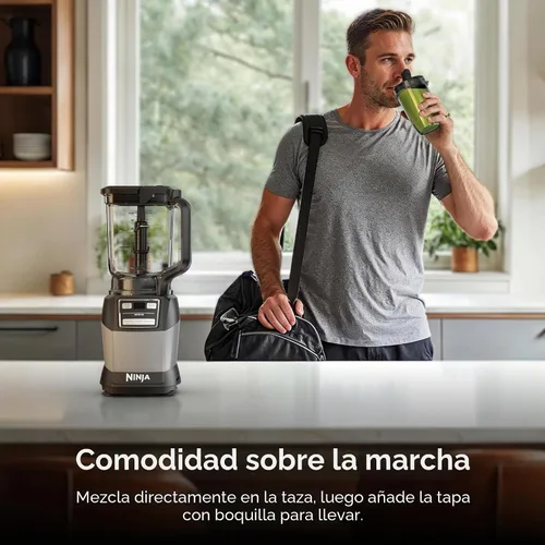 Vista 5 de Ninja Sistema de cocina compacto, Auto-iQ, 1200W, jarra de 72 onzas, gris