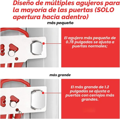 Vista 2 de AceMining Cerradura de puerta portátil para seguridad en el hogar, cerradura de puerta de viaje, cerraduras de bloqueo de viaje para mayor seguridad