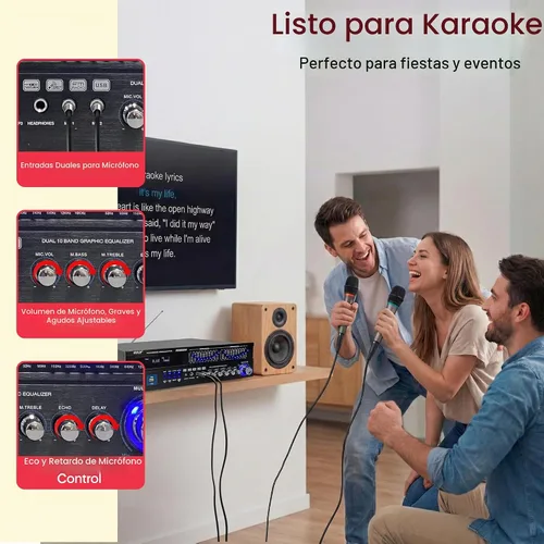 Vista 5 de [Usado] Pyle - Amplificador híbrido Bluetooth para el hogar - Receptor de amplificador de potencia estéreo de montaje en rack de 6 canales, 2000 W