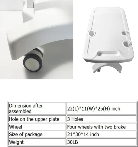 Vista 8 de INTSUPERMAI Carro móvil para sistema de escáner de imágenes ultrasónicas Carro portátil de ultrasonido blanco 3 capas con 2 ruedas de freno, 4