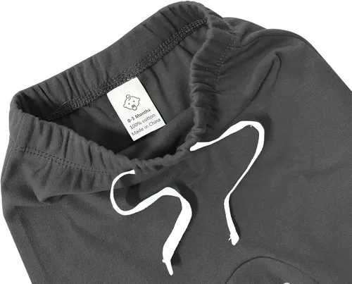 Vista 7 de SOBOWO Paquete de 3 pantalones deportivos para bebé recién nacido, harén de algodón, para niños y niñas, 0-3T entrelazados, 195 GSM