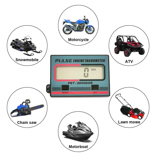 Vista 6 de Medidor digital de rpm, tacómetro de pulso de inducción, medidor de horas para motores pequeños, motosierras, cortadoras de césped, motocicletas