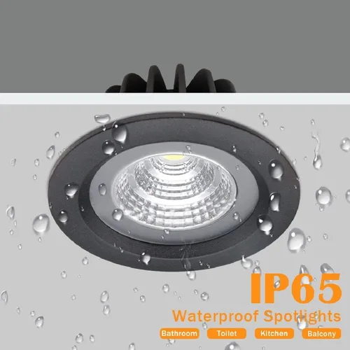 Vista 2 de LS-PRO Lámpara de techo empotrable LED de 3.5 pulgadas, 5 W, panel de aluminio delgado, lámpara de ducha resistente al óxido, IP65, impermeable