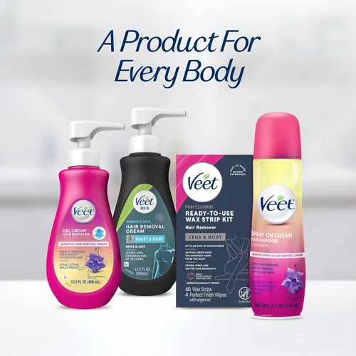 Vista 7 de VEET Tiras de cera de azúcar para depilación corporal de mujer, kit de depilación de bikini, púbico, dermatológicamente probado para áreas