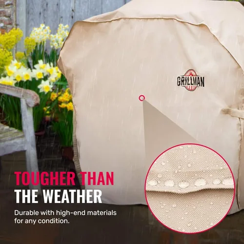 Vista 5 de Grillman Funda para parrilla, cubiertas de barbacoa al aire libre, carbón, parrillas de gas, impermeable, a prueba de rasgaduras, resistente a