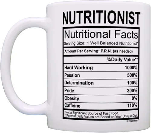 Vista 3 de ThisWear Regalos nutricionistas registrados para mujeres, información nutricionista, ideas de regalos de graduación, taza de café de cerámica de 11