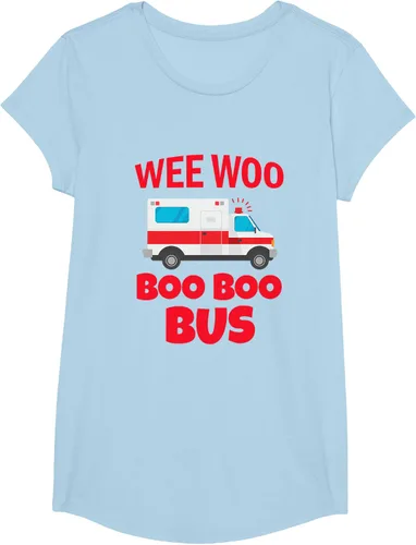 Vista 14 de Wee Woo Boo Boo Bus First Responder - Camiseta divertida de ambulancia, Negro, S