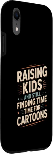 Vista 3 de Raising Kids and Still Finding Time Time for Cartoons Humor Case for iPhone XR