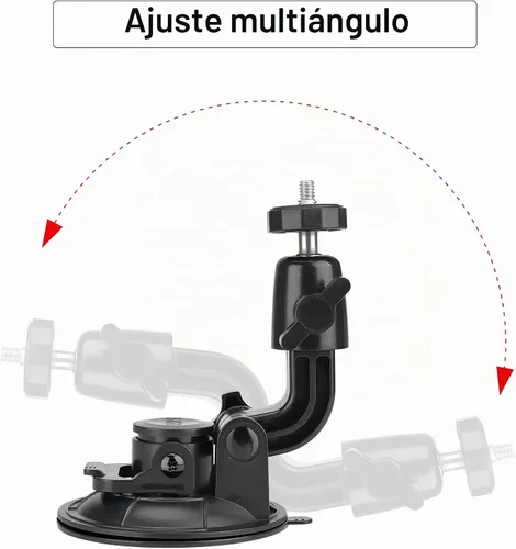 Vista 7 de Ventosa resistente de Φ90mm + cámara de acción ajustable de doble cabeza de bola para salpicadero, montaje en coche, soporte para ventana