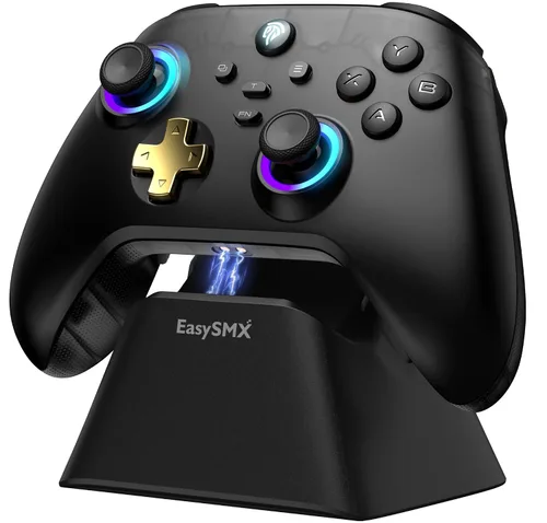 Vista 11 de EasySMX D05 PC Controller - Enhanced Wireless Bluetooth Pro Controller with Charging Dock/Hall Sensor/RGB Lighting - No Stick Drift, No Dead Zone