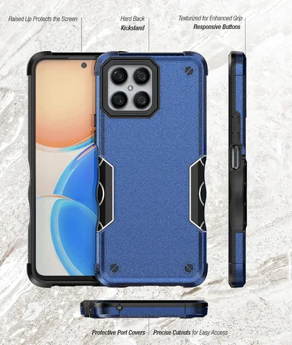 Vista 6 de Compatible con Honor X8, a prueba de golpes, híbrida resistente a los golpes, funda híbrida para parachoques de cuerpo completo, resistente