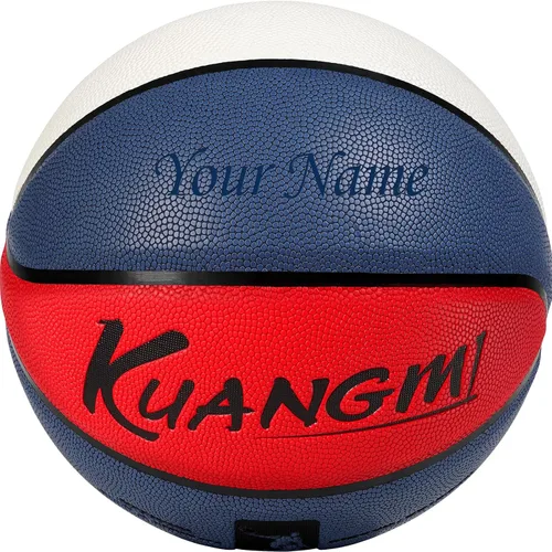 Vista 7 de Kuangmi Balón de baloncesto personalizado para interiores y exteriores (tamaño 7/29.5")