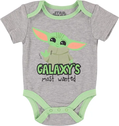 Vista 4 de Star Wars Body de bebé para niños, paquete de tres - Ropa de bebé Yoda