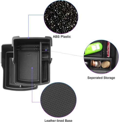 Vista 4 de SXCY 2 piezas superiores para Hyundai Kona/Kona EV 2024 2025 2026 Organizador de consola central para Hyundai Kona EV 2024-2026, accesorios