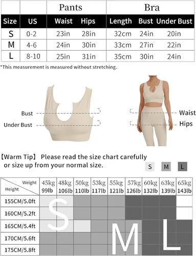 Vista 6 de JOJOANS Conjuntos de entrenamiento para mujer 2 piezas acanalados sin costuras cintura alta con brasier deportivo leggings de yoga
