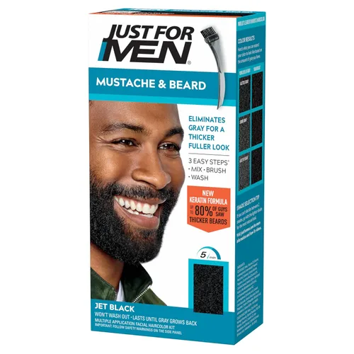 Vista 26 de Just For Men - Tinte para bigote y barba, tinte para barba para hombres con cepillo, incluye queratina, biotina, aloe vera y aceite de coco