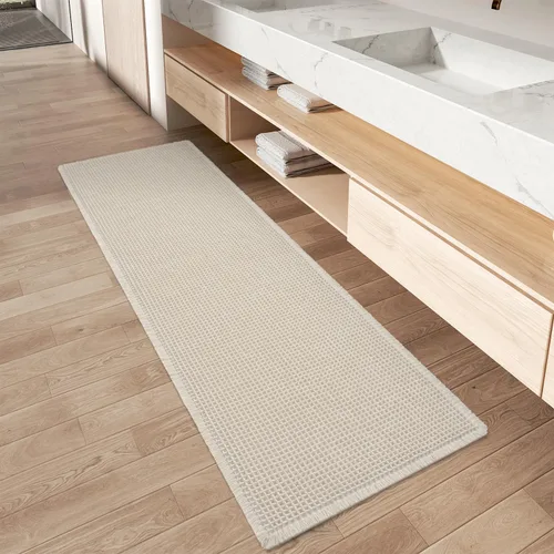 Vista 17 de Alfombra de baño mejorada con diseño de gofres, absorbente y antideslizante Negro